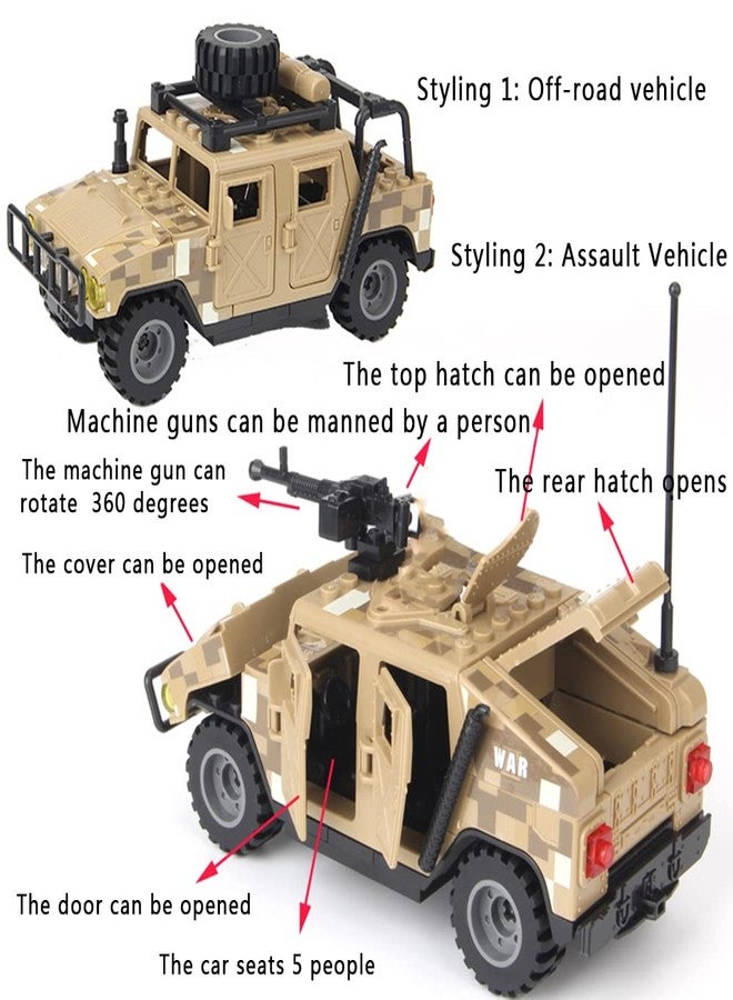 ENHANA Armored Vehicle Building Block Military Vehicle Building Toy for Age 6 7 8 9 10 11 12+, Army Battle Brick, Military Car Model Toys Gifts for Boys （4 Styles） - Image 5